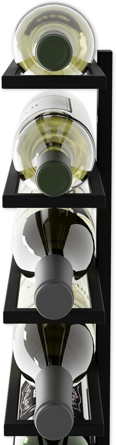 Metal Wall Mount Wine Rack for Wine Bottles, Liquor, Champagne (Holds 10 Bottles) V178-36098