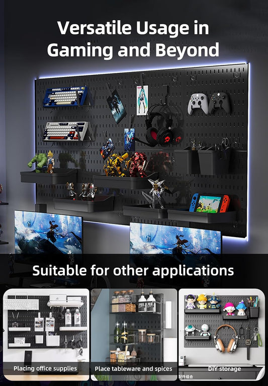 Pegboard Combination Kit with 4 Pegboards and 18 Accessories Modular Hanging for Wall Organiser V178-36100