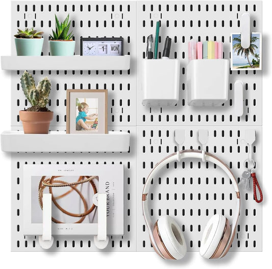 Pegboard Combination Kit with 4 Pegboards and 18 Accessories Modular Hanging for Wall Organiser V178-36101