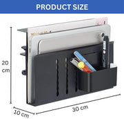 Under Desk Side Laptop Holder Storage with No Drill Cable Management Tray and Pen Storage for Office and Home V178-36107