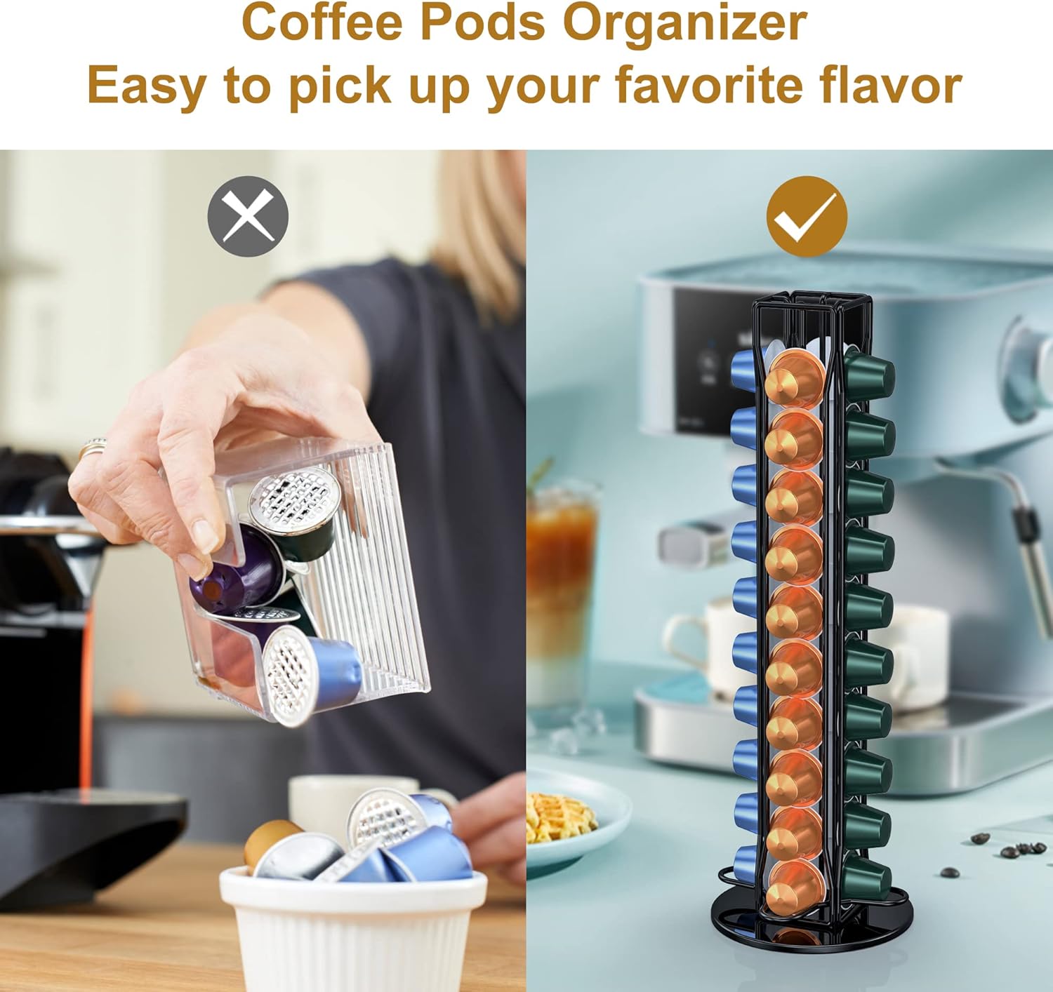 Coffee Pods Holder Storage Compatible with 40 Nespresso Pods V178-36115