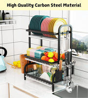 Dish Drying Rack 3 Tier Large Capacity Kitchen Storage with Utensil and Cutting Board Holder V178-36116