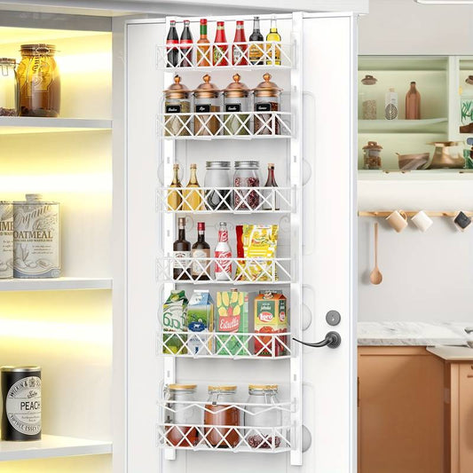 6 Tier Adjustable Baskets Over Door Pantry Organiser for Home Kitchen V178-36119