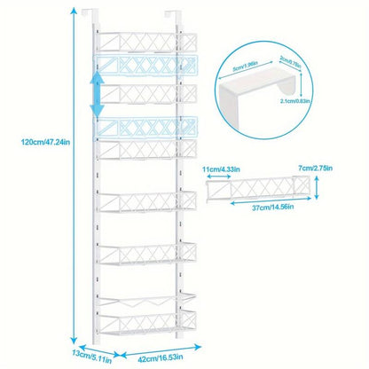 6 Tier Adjustable Baskets Over Door Pantry Organiser for Home Kitchen V178-36119