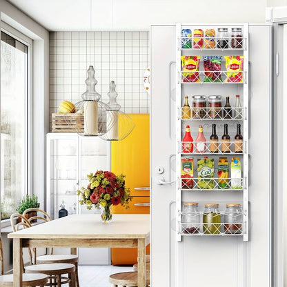 6 Tier Adjustable Baskets Over Door Pantry Organiser for Home Kitchen V178-36119