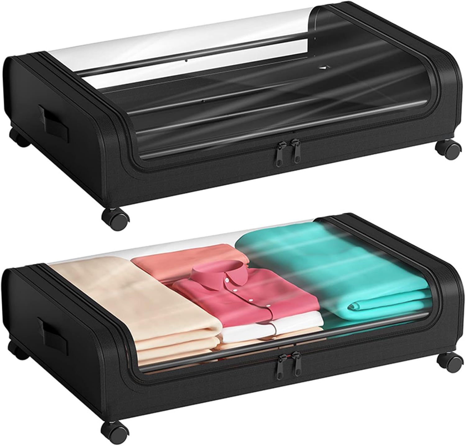 XXL Under Bed Rolling Storage Containers with 50L Large Capacity and Wheels V178-36122