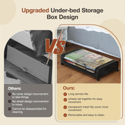 XXL Under Bed Rolling Storage Containers with 50L Large Capacity and Wheels V178-36122