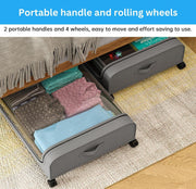 CARLA HOME XXL Under Bed Rolling Storage Containers with 50L Large Capacity and Wheels V178-36123