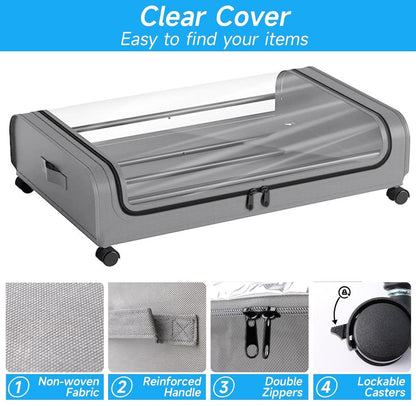 CARLA HOME XXL Under Bed Rolling Storage Containers with 50L Large Capacity and Wheels V178-36123