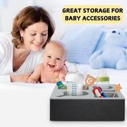Wooden Couch Cup Holder Tray with Soft Silicone & Rotatable Phone Holder for Storaging Drinks & Snacks V178-36125