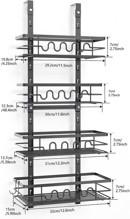 4 Tier Adjustable Baskets Over Door Pantry Organiser for Home Kitchen V178-36126
