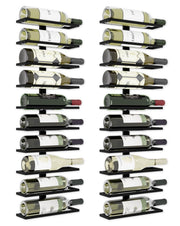 Set 2 Pcs Metal Wall Mount Wine Rack for Wine Bottles, Liquor, Champagne (Holds 10 Bottles) V178-36133