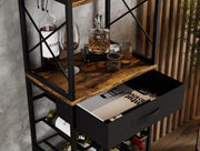 CARLA HOME Freestanding Wine Rack for 20 Bottles with Wood Countertop and Sturdy Metal Frame V178-36134