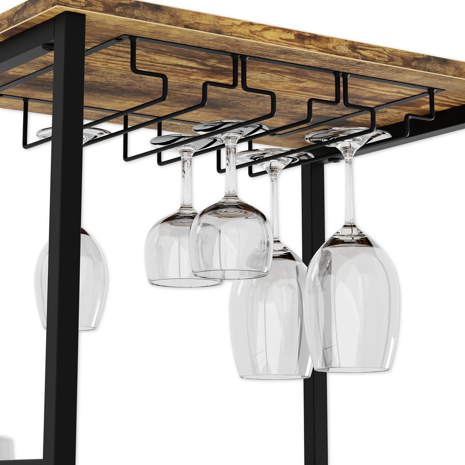 CARLA HOME Freestanding Wine Rack for 20 Bottles with Wood Countertop and Sturdy Metal Frame V178-36134
