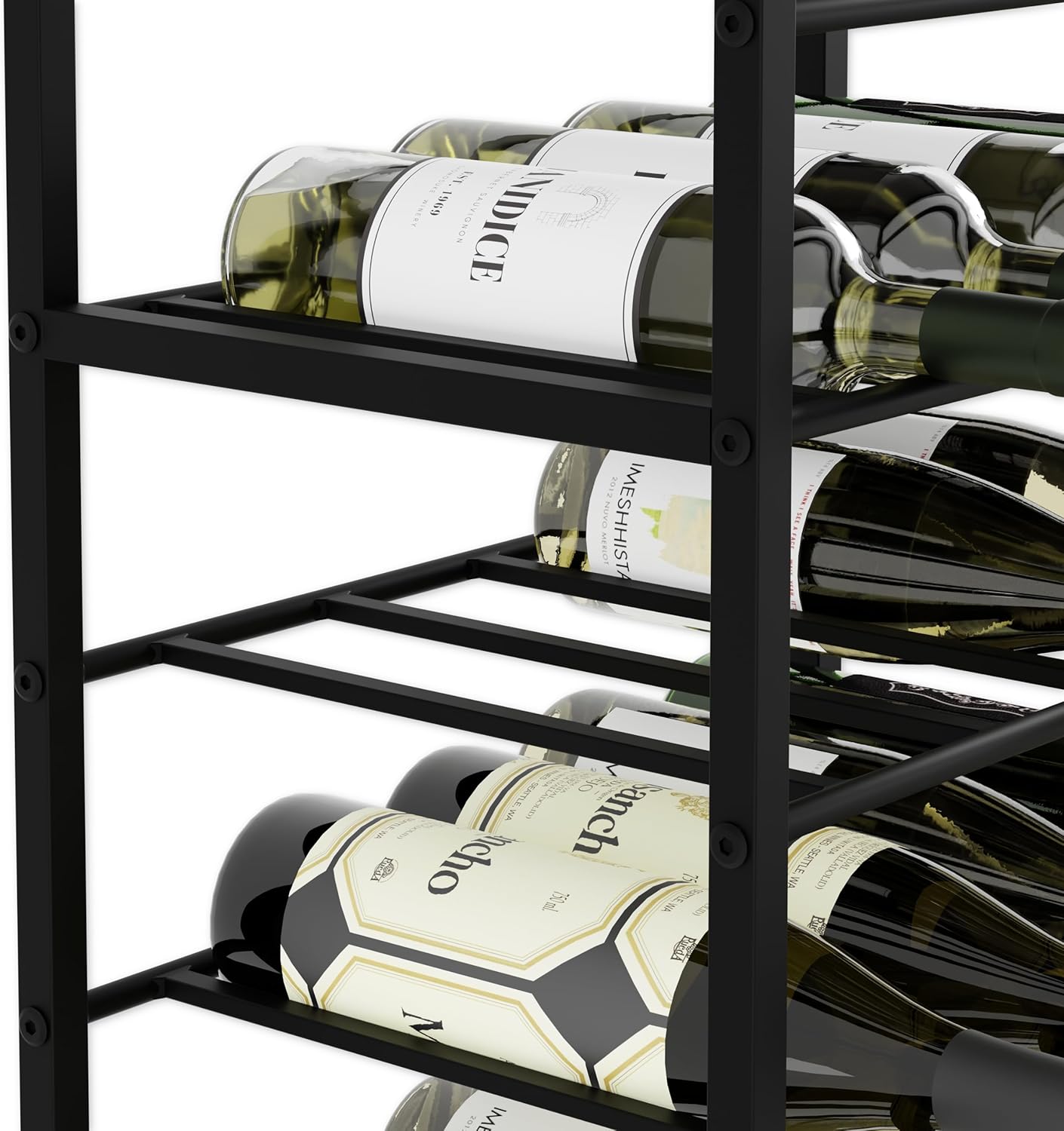 CARLA HOME Freestanding Wine Rack for 20 Bottles with Wood Countertop and Sturdy Metal Frame V178-36134