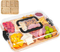 CARLA HOME Bamboo Charcuterie Board with Lid & Handle ideal Gift for Kitchen, Party & Picnic (6 Compartments) V178-36136