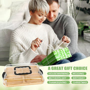 CARLA HOME Bamboo Charcuterie Board with Lid & Handle ideal Gift for Kitchen, Party & Picnic (6 Compartments) V178-36136