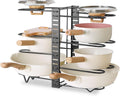 CARLA HOME Adjustable 8-Tier Pan Rack Pot Organizer for Kitchen Cabinet V178-36137