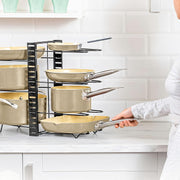 CARLA HOME Adjustable 8-Tier Pan Rack Pot Organizer for Kitchen Cabinet V178-36137
