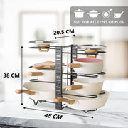 CARLA HOME Adjustable 8-Tier Pan Rack Pot Organizer for Kitchen Cabinet V178-36137