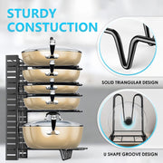 CARLA HOME Adjustable 8-Tier Pan Rack Pot Organizer for Kitchen Cabinet V178-36137