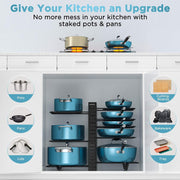 CARLA HOME Adjustable 8-Tier Pan Rack Pot Organizer for Kitchen Cabinet V178-36137