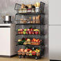 CARLA HOME Metal 5-Tier Rolling Vegetable and Fruit Basket Cart Stand for Kitchen V178-36139