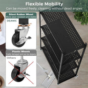 CARLA HOME 4-Tier Foldable Storage Shelf with Wheels for Kitchen, Garage, Pantry or Basement (Black) V178-36141