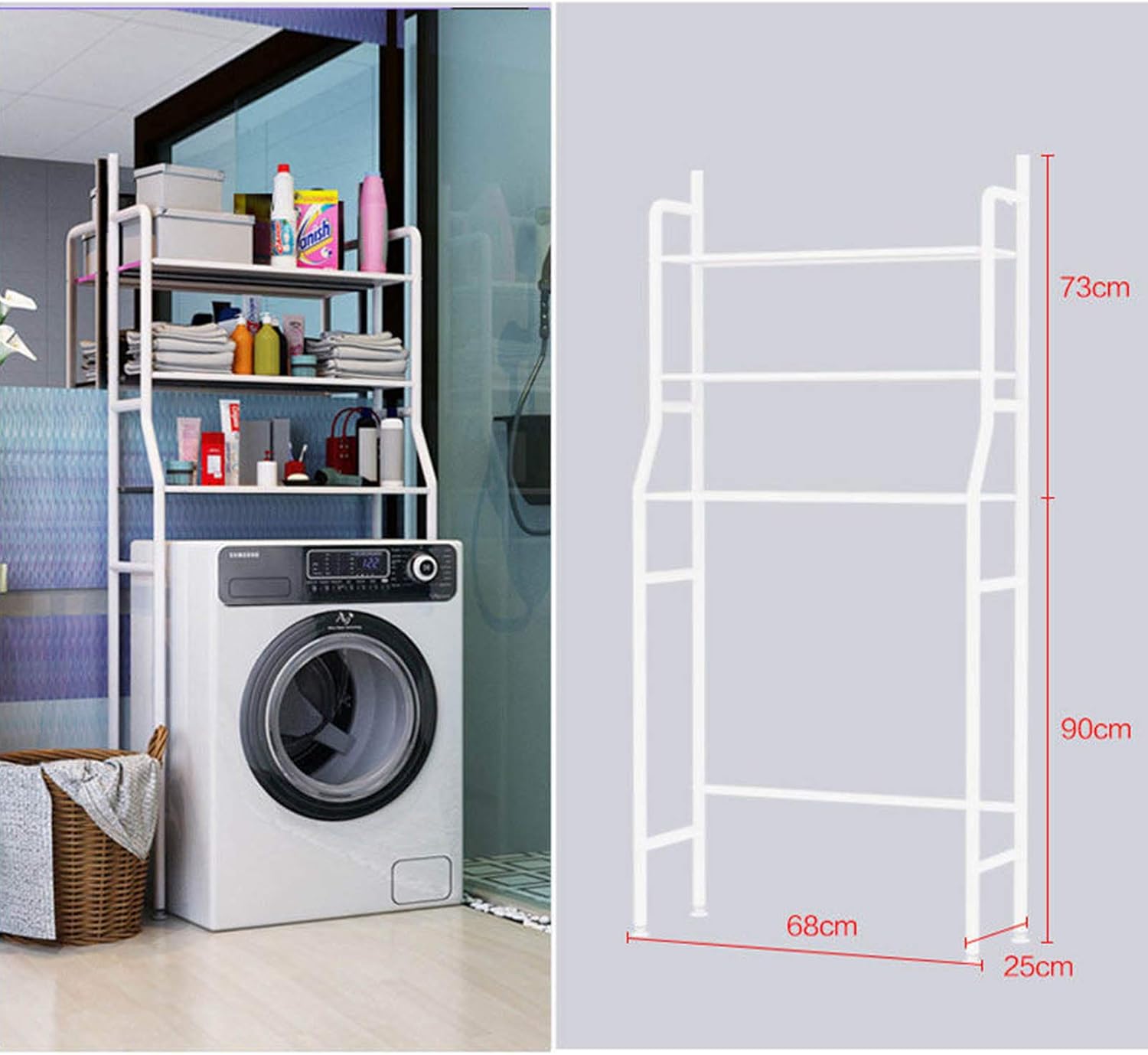 CARLA HOME 3-Tier Over Washing Machine Storage Rack for Laundry Room or Kitchen V178-36144