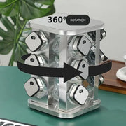 CARLA HOME Rotating Spice Rack Organizer with 12 Glass Jars for Kitchen Countertop V178-36146