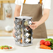 CARLA HOME Rotating Spice Rack Organizer with 12 Glass Jars for Kitchen Countertop V178-36146