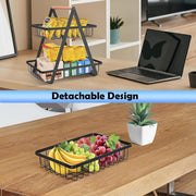 CARLA HOME 2-Tier Fruit Basket Stand for Kitchen Countertop for Fruits, Vegetables, Bread & Snacks with V178-36147