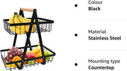 CARLA HOME 2-Tier Fruit Basket Stand for Kitchen Countertop for Fruits, Vegetables, Bread & Snacks with V178-36147