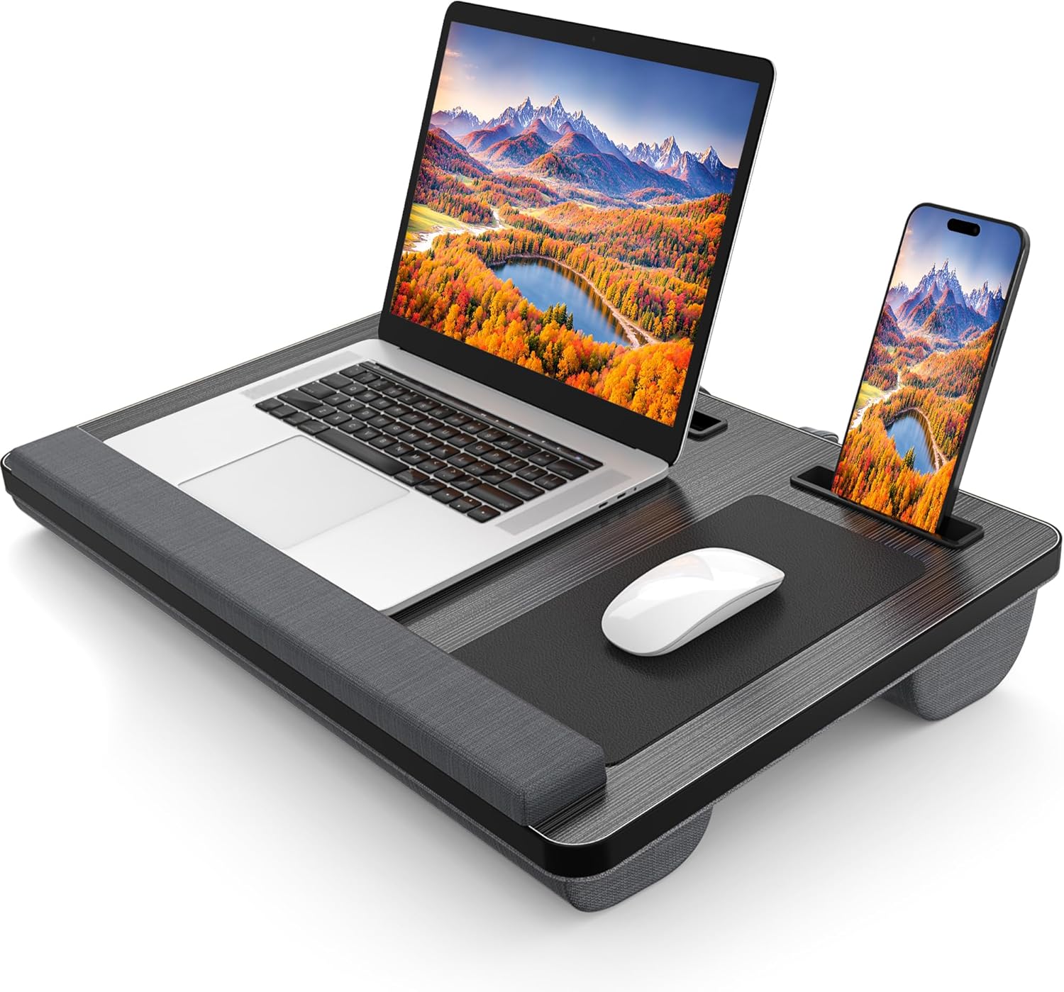 CARLA HOME Oversized Portable Lap Desk with Cushion,Mouse Pad, Tablet and Phone Holder which Fits Up to 17 V178-36161
