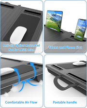 CARLA HOME Oversized Portable Lap Desk with Cushion,Mouse Pad, Tablet and Phone Holder which Fits Up to 17 V178-36161
