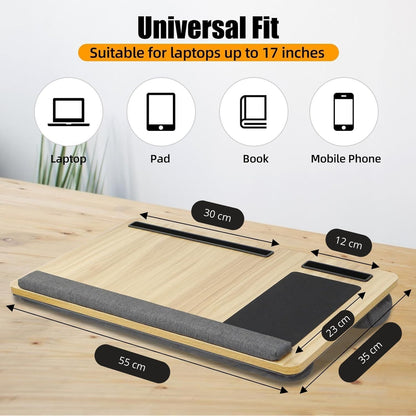 CARLA HOME Oversized Portable Lap Desk with Cushion,Mouse Pad, Tablet and Phone Holder which Fits Up to 17 V178-36162