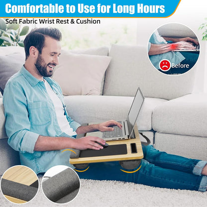 CARLA HOME Oversized Portable Lap Desk with Cushion,Mouse Pad, Tablet and Phone Holder which Fits Up to 17 V178-36162