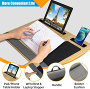 CARLA HOME Oversized Portable Lap Desk with Cushion,Mouse Pad, Tablet and Phone Holder which Fits Up to 17 V178-36162