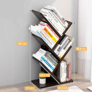 CARLA HOME 5-Tier Tree Bookshelf Storage Rack for Home Office or Bedroom (Black) V178-36164