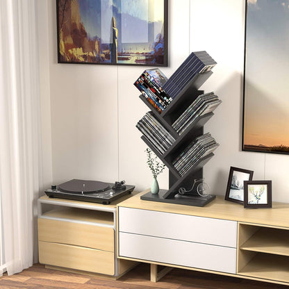 CARLA HOME 5-Tier Tree Bookshelf Storage Rack for Home Office or Bedroom (Black) V178-36164