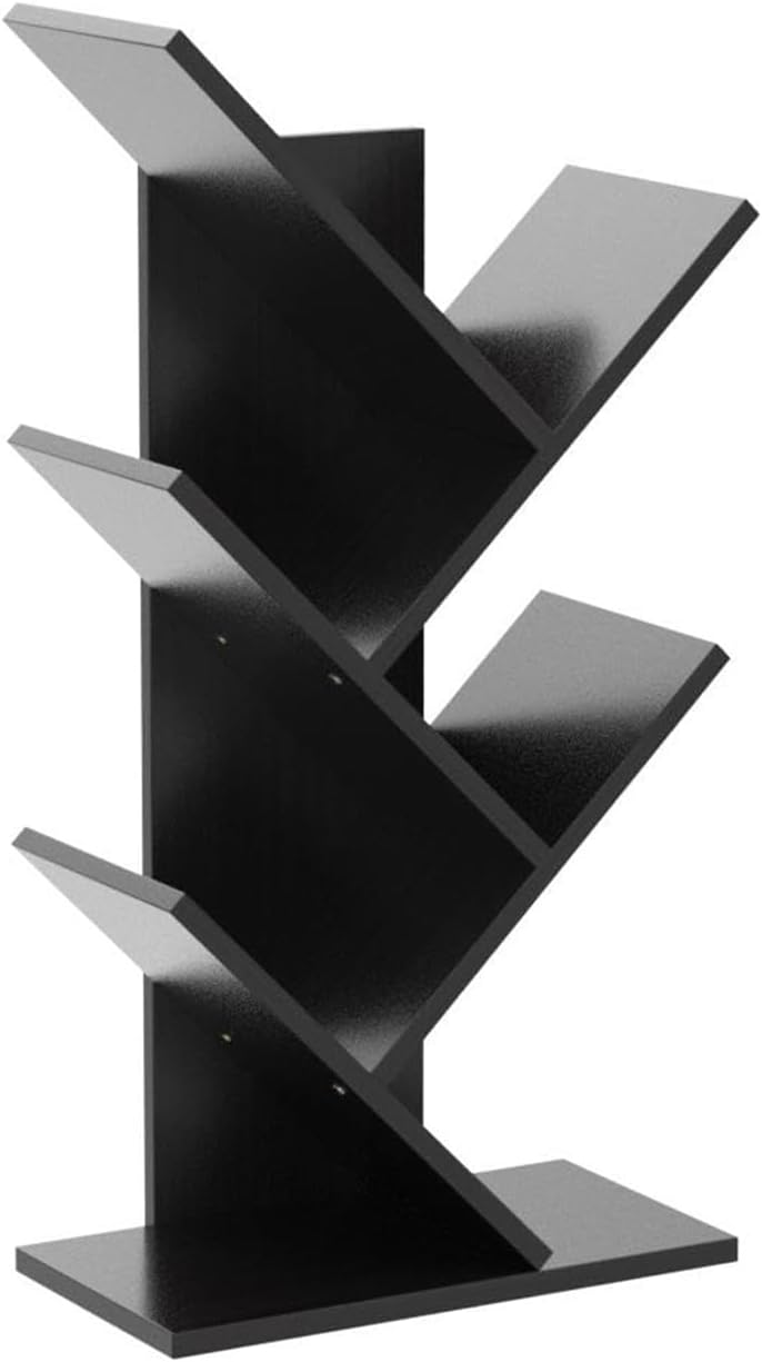CARLA HOME 5-Tier Tree Bookshelf Storage Rack for Home Office or Bedroom (Black) V178-36164