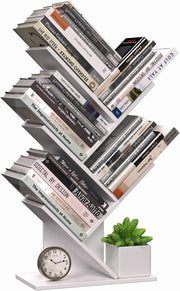 CARLA HOME 5-Tier Tree Bookshelf Storage Rack for Home Office or Bedroom (White) V178-36165