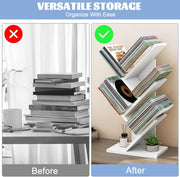 CARLA HOME 5-Tier Tree Bookshelf Storage Rack for Home Office or Bedroom (White) V178-36165