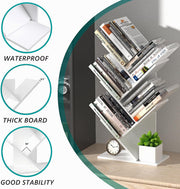 CARLA HOME 5-Tier Tree Bookshelf Storage Rack for Home Office or Bedroom (White) V178-36165