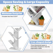 CARLA HOME 5-Tier Tree Bookshelf Storage Rack for Home Office or Bedroom (White) V178-36165