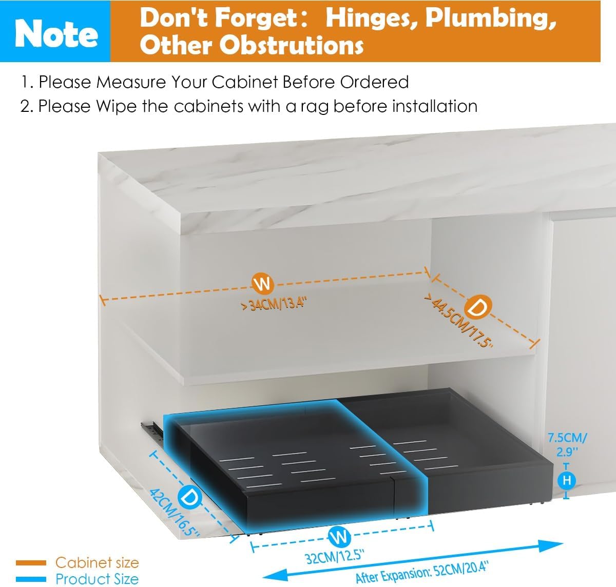 CARLA HOME Pack Pull Out Cabinet Organizer Expandable for Cabinets with Adjustable Slide Out Shelves and Easy V178-36169