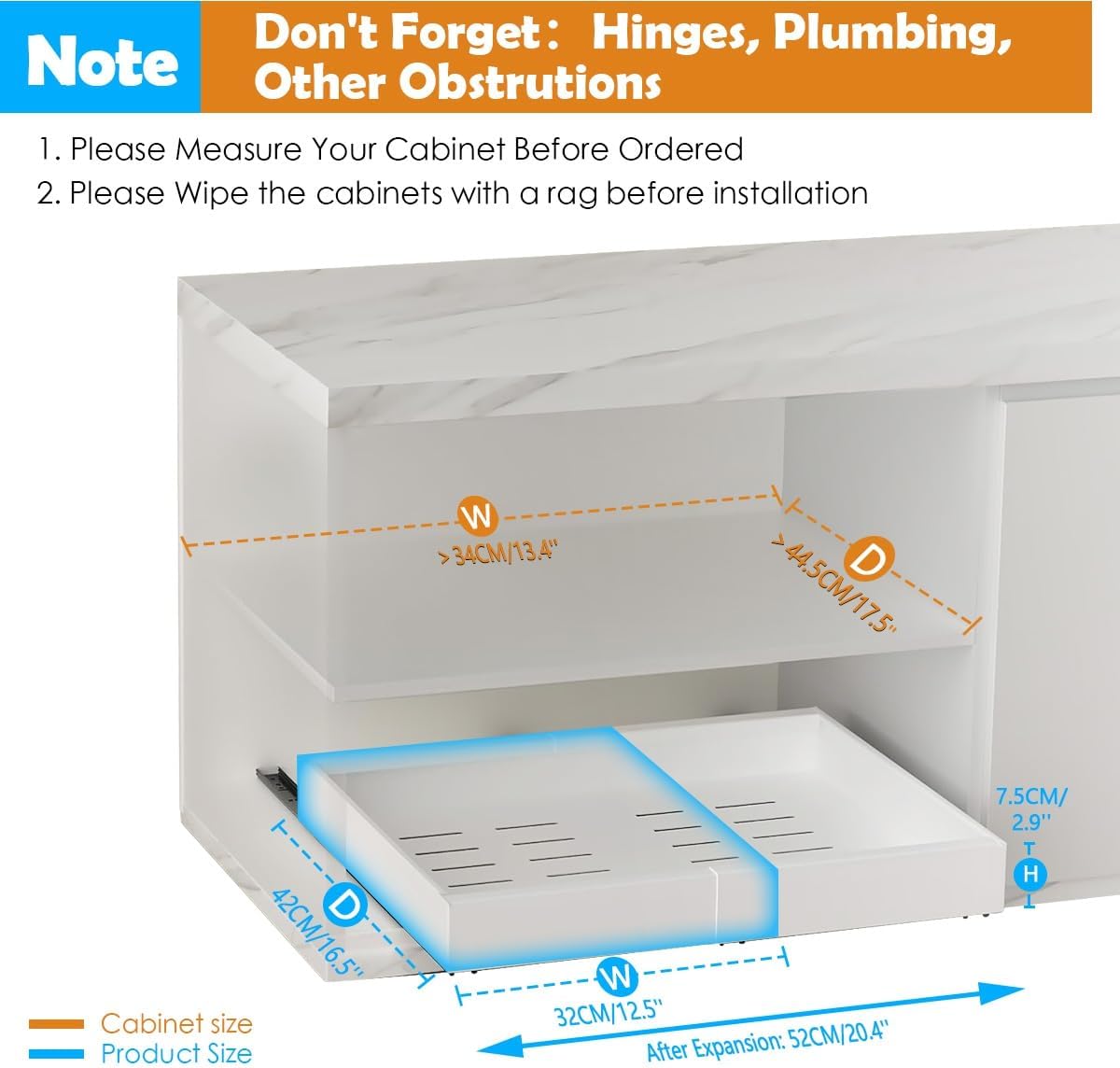 CARLA HOME Pack Pull Out Cabinet Organizer Expandable for Cabinets with Adjustable Slide Out Shelves and Easy V178-36170