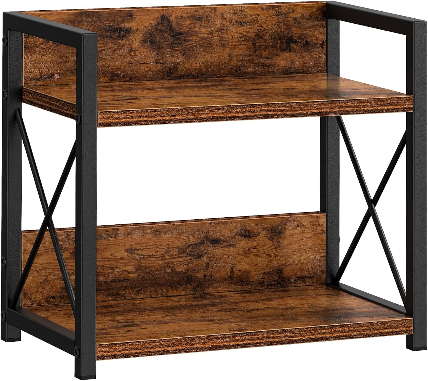 CARLA HOME 2-Tier Countertop Shelf Organizer Rustic Wood Kitchen Spice Rack for Storage, Condiments & Cabinet V178-36177