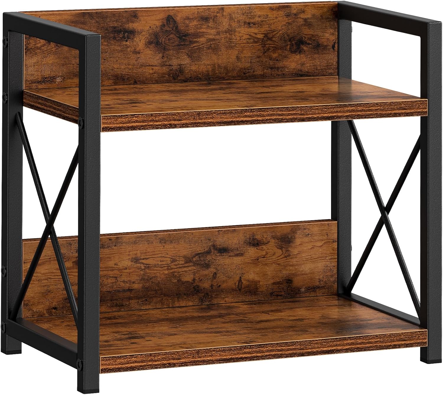 CARLA HOME 2-Tier Countertop Shelf Organizer Rustic Wood Kitchen Spice Rack for Storage, Condiments & Cabinet V178-36177