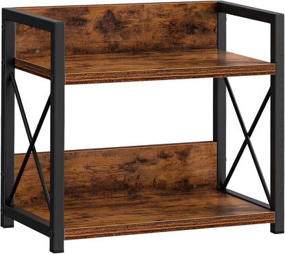 CARLA HOME 2-Tier Countertop Shelf Organizer Rustic Wood Kitchen Spice Rack for Storage, Condiments & Cabinet V178-36177